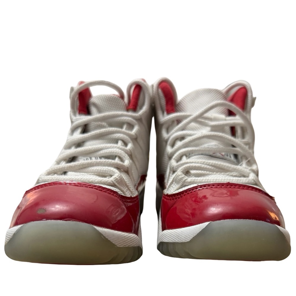 Jordan 11 2.5y High-Top Sneaker in White and Red - Picture 3 of 10